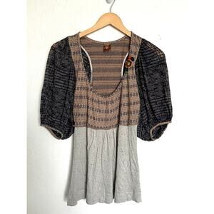 Vintage Language Top Women Medium Boho Babydoll Crochet Follows Mix Patterns Y2k